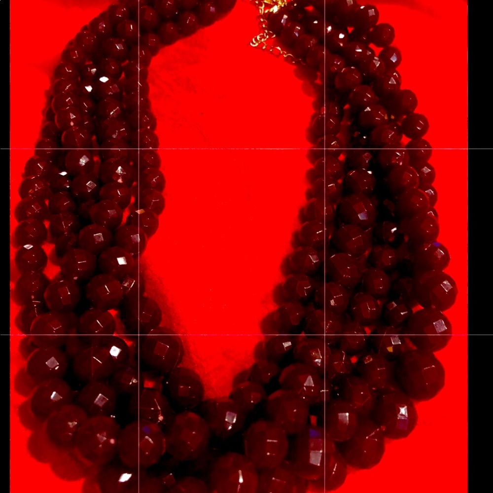 CRANBERRY -5 Strand faceted beads
